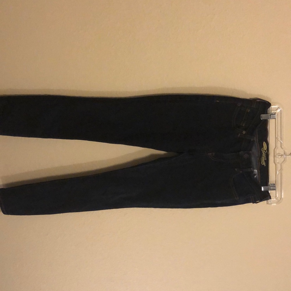 Dark wash blue jeans